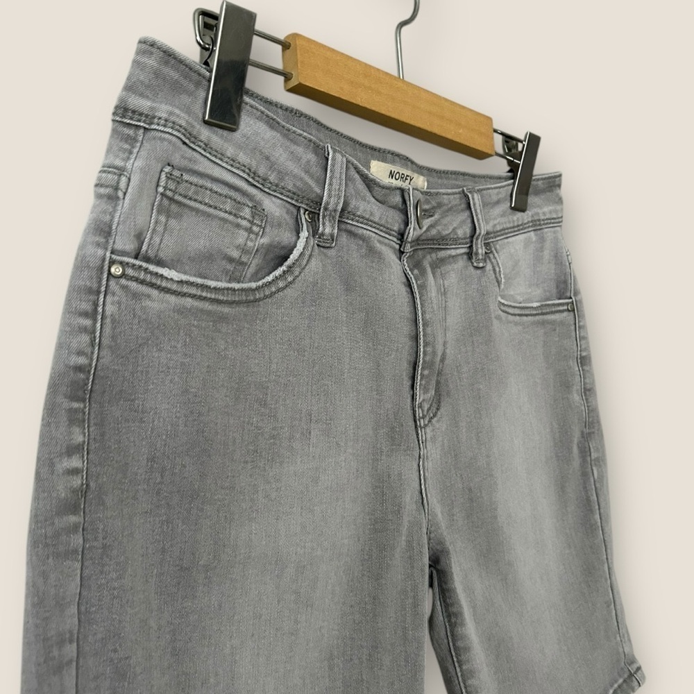 Norfy Grey Faded Jean Shorts - Picture 3 of 11